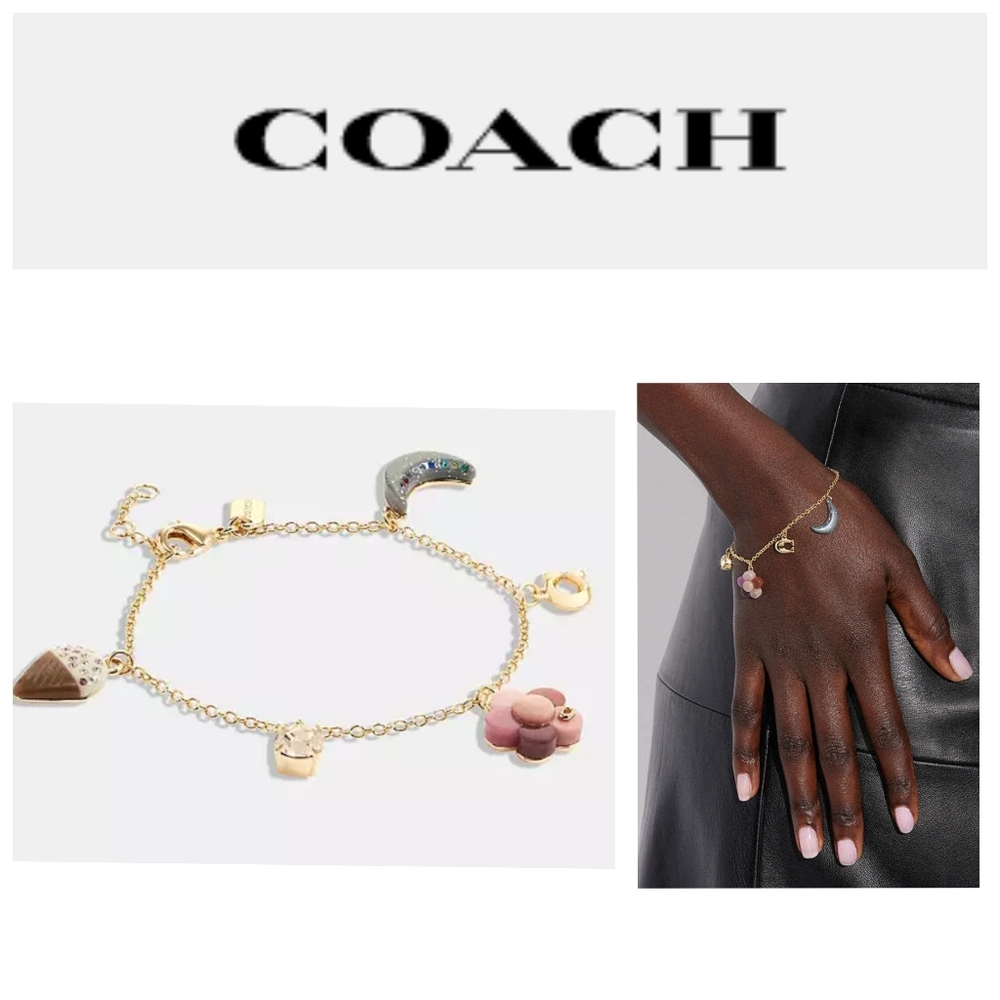 Coach Moon And Flower Charm Bracelet